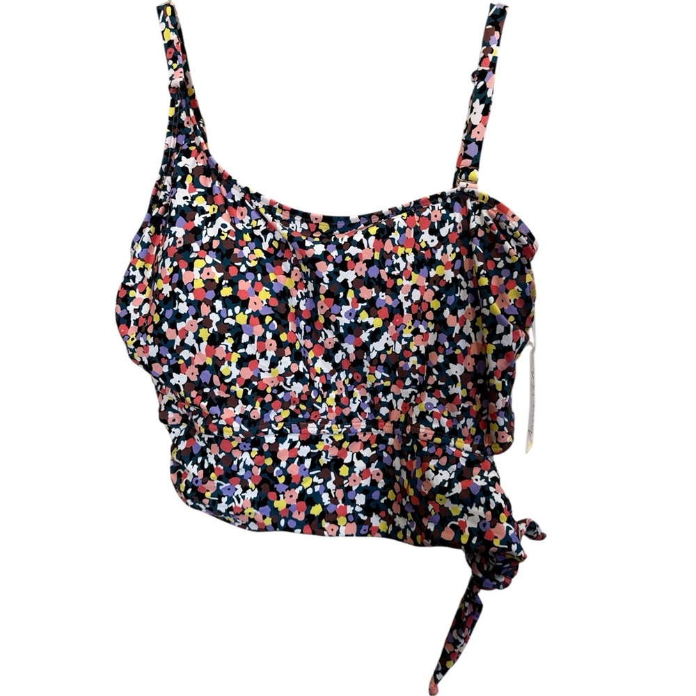 Anne Cole Multicolor Ditzy Adjustable Strap Full Coverage Bikini Top sz L